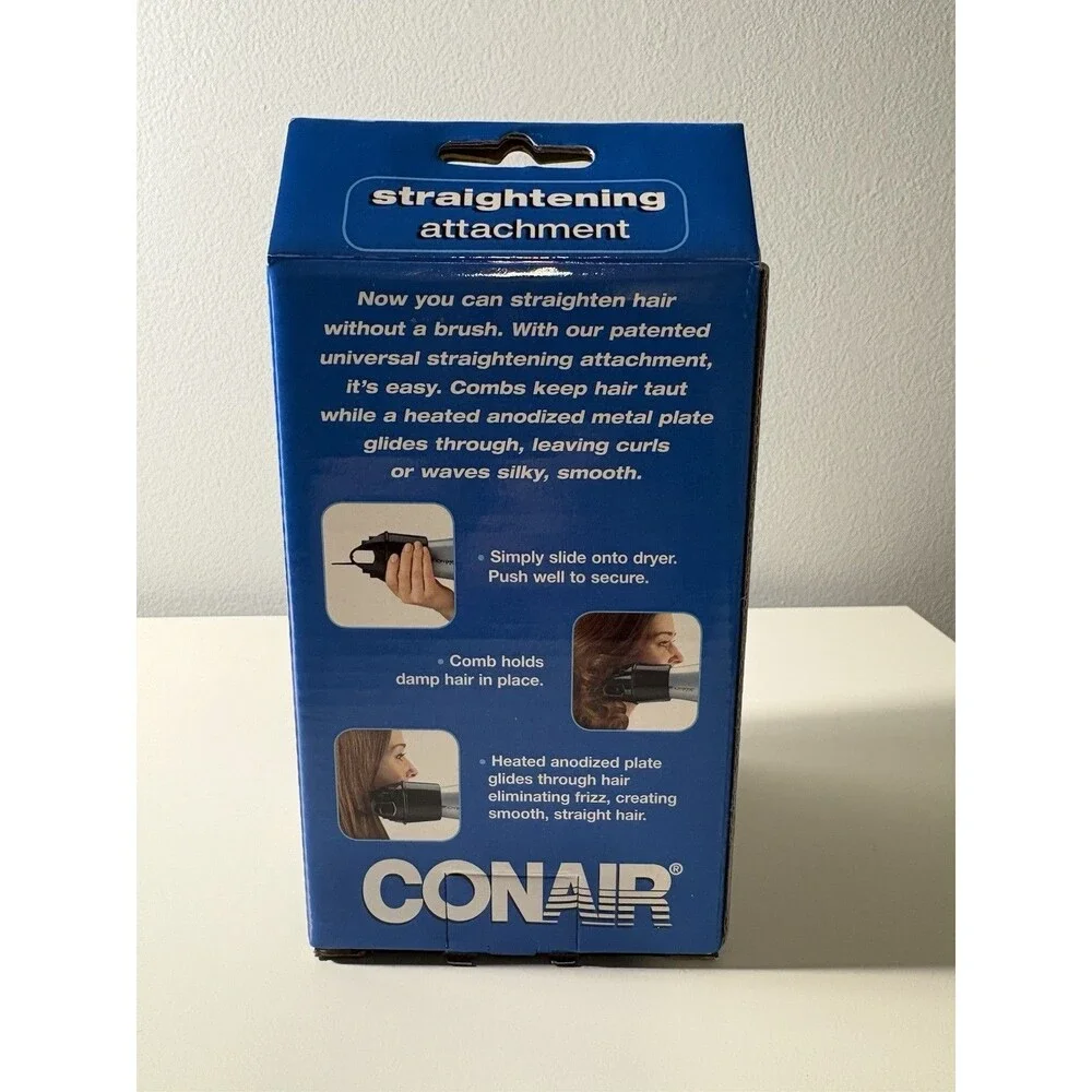 Conair Straightening Attachment Fits Most Hair Dryers Heated Aluminum Strip NEW!